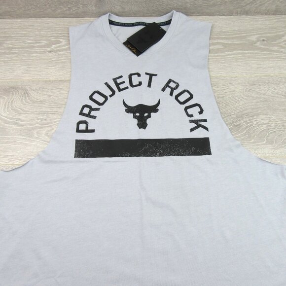 Under Armour Project Rock Payoff Bull Tank Men's Size Large Grey NEW - Picture 3 of 13